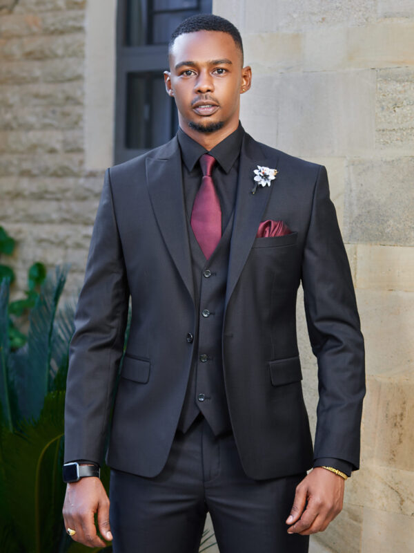 black slim fit suit
