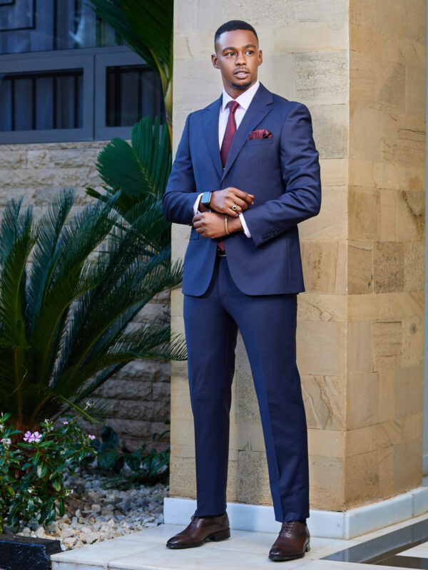 slim fir navy blue suit
